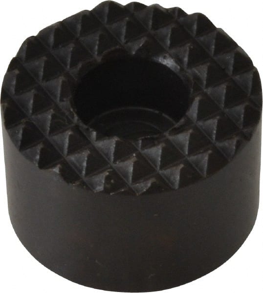Fairlane - 3/4" Diam, 1/2" High, No. 10 C Bore SHCS, Counterbored, Extra Fine Tooth Grade Diamond Serration Tooth Pattern, High Speed Steel, Round Positioning Gripper - Black Oxide Coated - Exact Tooling