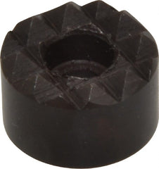 Fairlane - 3/4" Diam, 1/2" High, No. 10 C Bore SHCS, Counterbored, Coarse Tooth Grade Diamond Serration Tooth Pattern, High Speed Steel, Round Positioning Gripper - Black Oxide Coated - Exact Tooling