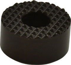 Fairlane - 1" Diam, 1/2" High, 1/4 C Bore SHCS, Counterbored, Extra Fine Tooth Grade Diamond Serration Tooth Pattern, High Speed Steel, Round Positioning Gripper - Black Oxide Coated - Exact Tooling