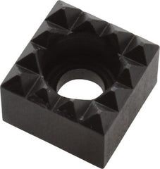 Fairlane - 1/2" Square, 3/8" High, #10 C Bore SHCS Size, Fine Tooth Grade, Diamond Serration, High Speed Steel, Square Positioning Gripper - 0.03 x 45A° Chamfer, 1/4" Counterbore Depth, Black Oxide Finish - Exact Tooling