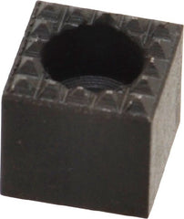 Fairlane - 1/2" Square, 1/2" High, #10 C Bore SHCS Size, Extra Fine Tooth Grade, Diamond Serration, High Speed Steel, Square Positioning Gripper - 0.03 x 45A° Chamfer, 1/4" Counterbore Depth, Black Oxide Finish - Exact Tooling