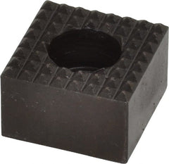 Fairlane - 3/4" Square, 1/2" High, 1/4 C Bore SHCS Size, Extra Fine Tooth Grade, Diamond Serration, High Speed Steel, Square Positioning Gripper - 0.03 x 45A° Chamfer, 5/16" Counterbore Depth, Black Oxide Finish - Exact Tooling