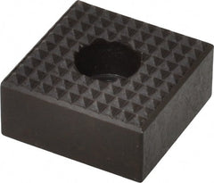 Fairlane - 1" Square, 1/2" High, 1/4 C Bore SHCS Size, Extra Fine Tooth Grade, Diamond Serration, High Speed Steel, Square Positioning Gripper - 0.03 x 45A° Chamfer, 5/16" Counterbore Depth, Black Oxide Finish - Exact Tooling