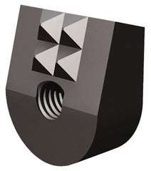 Fairlane - 4 Point 10-32 High Speed Steel Angled Positioning Gripper - Black Oxide Finish, 3/8" High, 9/16" Wide, 0.65" Top Length, 0.6" Bottom Length, 15° Gripping Angle, 0.03 x 45° Chamfer - Exact Tooling