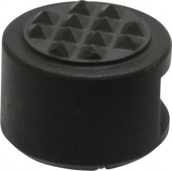 Fairlane - 10-32 Thread, 1/2" Diam, 3/8" High, Threaded, Extra Fine Tooth Grade Diamond Serration Tooth Pattern, Carbide Tipped, Round Positioning Gripper - 3/16" Flat Width, Uncoated - Exact Tooling