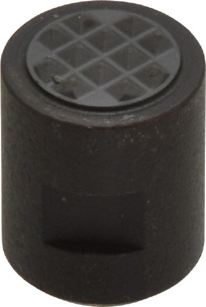 Fairlane - 10-32 Thread, 1/2" Diam, 0.651" High, Threaded, Extra Fine Tooth Grade Diamond Serration Tooth Pattern, Carbide Tipped, Round Positioning Gripper - 3/16" Flat Width, Uncoated - Exact Tooling