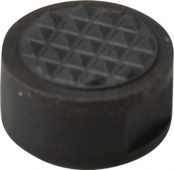 Fairlane - 1/4-28 Thread, 5/8" Diam, 3/8" High, Threaded, Extra Fine Tooth Grade Diamond Serration Tooth Pattern, Carbide Tipped, Round Positioning Gripper - 3/16" Flat Width, Uncoated - Exact Tooling