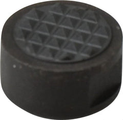 Fairlane - 1/4-28 Thread, 5/8" Diam, 3/8" High, Threaded, Extra Fine Tooth Grade Diamond Serration Tooth Pattern, Carbide Tipped, Round Positioning Gripper - 3/16" Flat Width, Uncoated - Exact Tooling