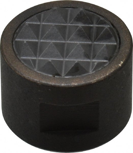 Fairlane - 1/4-28 Thread, 5/8" Diam, 1/2" High, Threaded, Fine Tooth Grade Diamond Serration Tooth Pattern, Carbide Tipped, Round Positioning Gripper - 3/16" Flat Width, Uncoated - Exact Tooling