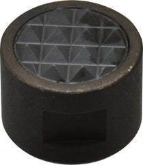 Fairlane - 1/4-28 Thread, 5/8" Diam, 1/2" High, Threaded, Fine Tooth Grade Diamond Serration Tooth Pattern, Carbide Tipped, Round Positioning Gripper - 3/16" Flat Width, Uncoated - Exact Tooling