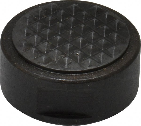 Fairlane - 1/4-28 Thread, 3/4" Diam, 3/8" High, Threaded, Extra Fine Tooth Grade Diamond Serration Tooth Pattern, Carbide Tipped, Round Positioning Gripper - 3/16" Flat Width, Uncoated - Exact Tooling