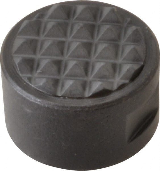 Fairlane - 1/4-28 Thread, 3/4" Diam, 1/2" High, Threaded, Fine Tooth Grade Diamond Serration Tooth Pattern, Carbide Tipped, Round Positioning Gripper - 3/16" Flat Width, Uncoated - Exact Tooling
