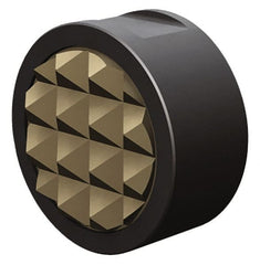 Fairlane - 10-32 Thread, 1/2" Diam, 1/2" High, Threaded, 4-Point Tooth Grade Diamond Serration Tooth Pattern, Carbide Tipped, Round Positioning Gripper - 0.13" Flat Width, Uncoated - Exact Tooling