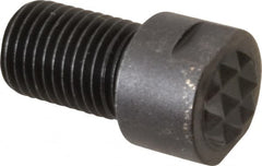 Fairlane - Serrated Tooth, 3/8-24, 1/8" Internal Hex, 9/16" Shank Length, 9/16" Thread Length, Black Oxide Finish, Round Head, Adjustable Positioning Gripper - 3/8" Pad Diam, 1/2" Hex, 0.15" Head Height, Fine Tooth Grade - Exact Tooling