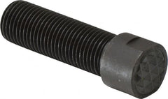 Fairlane - Serrated Tooth, 1/2-20, 3/16" Internal Hex, 1-1/2" Shank Length, 1-1/2" Thread Length, Black Oxide Finish, Round Head, Adjustable Positioning Gripper - 1/2" Pad Diam, 5/8" Hex, 1/4" Head Height, Fine Tooth Grade - Exact Tooling