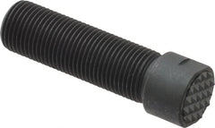 Fairlane - Serrated Tooth, 5/8-18, 1/4" Internal Hex, 2" Shank Length, 2" Thread Length, Black Oxide Finish, Round Head, Adjustable Positioning Gripper - 5/8" Pad Diam, 3/4" Hex, 1/4" Head Height, Fine Tooth Grade - Exact Tooling