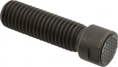 Fairlane - Serrated Tooth, 5/8-11, 1/4" Internal Hex, 2" Shank Length, 2" Thread Length, Black Oxide Finish, Round Head, Adjustable Positioning Gripper - 5/8" Pad Diam, 3/4" Hex, 1/4" Head Height, Extra Fine Tooth Grade - Exact Tooling