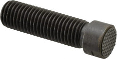 Fairlane - Serrated Tooth, 3/4-10, 5/16" Internal Hex, 2-1/2" Shank Length, 2-1/2" Thread Length, Black Oxide Finish, Round Head, Adjustable Positioning Gripper - 3/4" Pad Diam, 7/8" Hex, 1/4" Head Height, Extra Fine Tooth Grade - Exact Tooling