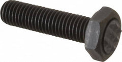 Fairlane - Serrated Tooth, 1/4-28, 1" Shank Length, 7/8" Thread Length, Black Oxide Finish, Hex Head, Adjustable Positioning Gripper - 5/16" Pad Diam, 7/16" Hex, 13/64" Head Height, Extra Fine Tooth Grade - Exact Tooling