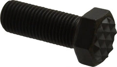 Fairlane - Serrated Tooth, 3/8-24, 1" Shank Length, 1" Thread Length, Black Oxide Finish, Hex Head, Adjustable Positioning Gripper - 1/2" Pad Diam, 9/16" Hex, 9/32" Head Height, Fine Tooth Grade - Exact Tooling