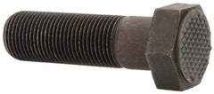 Fairlane - Serrated Tooth, 3/4-16, 2-1/2" Shank Length, 1-3/4" Thread Length, Black Oxide Finish, Hex Head, Adjustable Positioning Gripper - 1" Pad Diam, 1-1/8" Hex, 1/2" Head Height, Extra Fine Tooth Grade - Exact Tooling