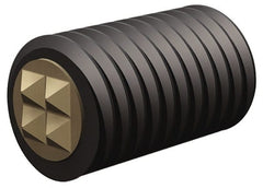 Fairlane - Serrated Tooth, 1/2-20, 1/4" Internal Hex, 3" Thread Length, Black Oxide Finish, Fully Threaded, Adjustable Positioning Gripper - 3/8" Pad Diam, 4-Point Tooth Grade - Exact Tooling