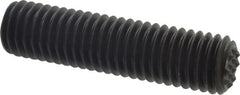Fairlane - Serrated Tooth, 1/2-13, 1/4" Internal Hex, 2" Thread Length, Black Oxide Finish, Fully Threaded, Adjustable Positioning Gripper - 3/8" Pad Diam, Extra Fine Tooth Grade - Exact Tooling