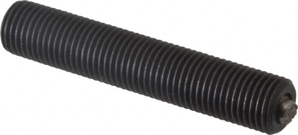 Fairlane - 3/8-24, 2" Thread Length, 3/16" Ball Diam, Serrated Ball Pad Surface, Alloy Steel, Black Oxide, Threaded, Swivel Action Gripper Assemblies - 5/32" Contact Diam, High Speed Steel Ball - Exact Tooling