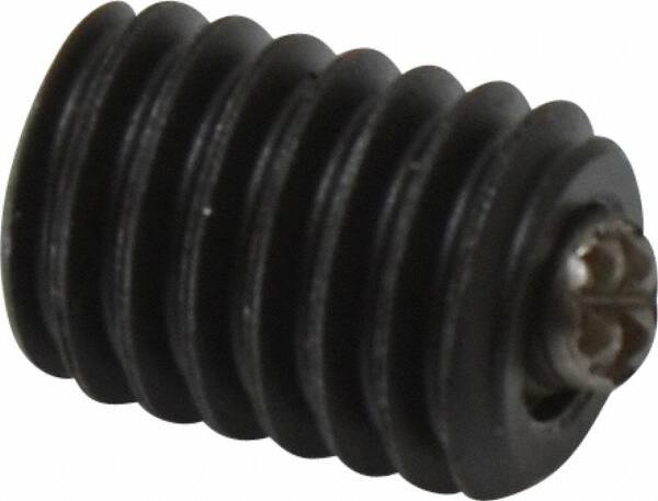 Fairlane - 3/8-16, 1/2" Thread Length, 3/16" Ball Diam, Serrated Ball Pad Surface, Alloy Steel, Black Oxide, Threaded, Swivel Action Gripper Assemblies - 5/32" Contact Diam, High Speed Steel Ball - Exact Tooling
