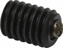 Fairlane - 3/8-16, 1/2" Thread Length, 3/16" Ball Diam, Serrated Ball Pad Surface, Alloy Steel, Black Oxide, Threaded, Swivel Action Gripper Assemblies - 5/32" Contact Diam, High Speed Steel Ball - Exact Tooling
