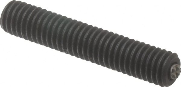 Fairlane - 3/8-16, 2" Thread Length, 3/16" Ball Diam, Serrated Ball Pad Surface, Alloy Steel, Black Oxide, Threaded, Swivel Action Gripper Assemblies - 5/32" Contact Diam, High Speed Steel Ball - Exact Tooling