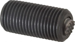 Fairlane - 1/2-20, 1" Thread Length, 9/32" Ball Diam, Serrated Ball Pad Surface, Alloy Steel, Black Oxide, Threaded, Swivel Action Gripper Assemblies - 1/4" Contact Diam, High Speed Steel Ball - Exact Tooling