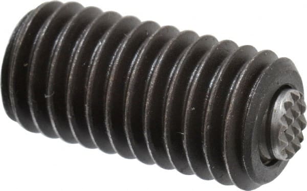 Fairlane - 1/2-13, 1" Thread Length, 9/32" Ball Diam, Serrated Ball Pad Surface, Alloy Steel, Black Oxide, Threaded, Swivel Action Gripper Assemblies - 1/4" Contact Diam, High Speed Steel Ball - Exact Tooling