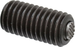 Fairlane - 1/2-13, 1" Thread Length, 9/32" Ball Diam, Serrated Ball Pad Surface, Alloy Steel, Black Oxide, Threaded, Swivel Action Gripper Assemblies - 1/4" Contact Diam, High Speed Steel Ball - Exact Tooling