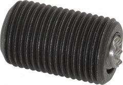 Fairlane - 5/8-18, 1" Thread Length, 3/8" Ball Diam, Serrated Ball Pad Surface, Alloy Steel, Black Oxide, Threaded, Swivel Action Gripper Assemblies - 5/16" Contact Diam, High Speed Steel Ball - Exact Tooling