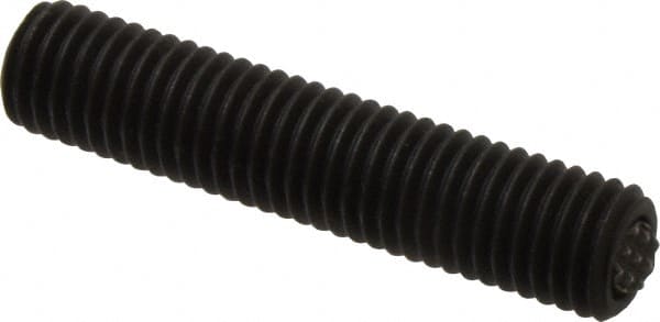 Fairlane - 5/8-11, 3" Thread Length, 3/8" Ball Diam, Serrated Ball Pad Surface, Alloy Steel, Black Oxide, Threaded, Swivel Action Gripper Assemblies - 5/16" Contact Diam, High Speed Steel Ball - Exact Tooling