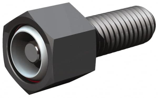 Fairlane - 3/8-16, 1" Thread Length, 1/2" Ball Diam, Alloy Steel, Hex Head, Swivel Action Gripper Assemblies - 1/2" Head Height, 5/8" Hex, Stainless Steel Ball - Exact Tooling