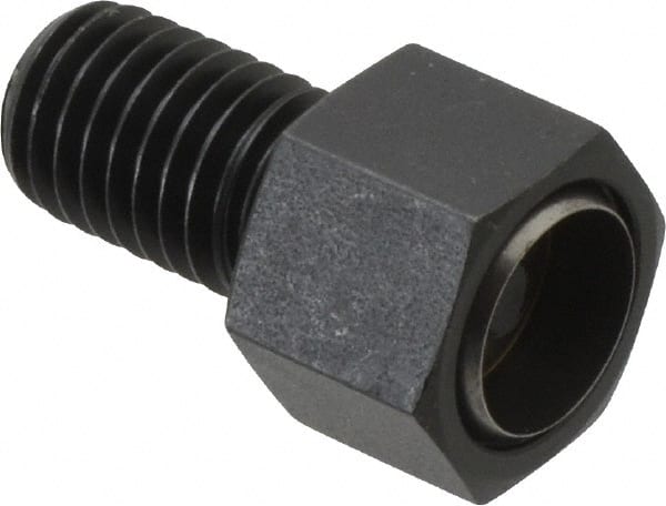 Fairlane - 5/8-11, 1" Thread Length, 3/4" Ball Diam, Alloy Steel, Hex Head, Swivel Action Gripper Assemblies - 11/16" Head Height, 15/16" Hex, Stainless Steel Ball - Exact Tooling