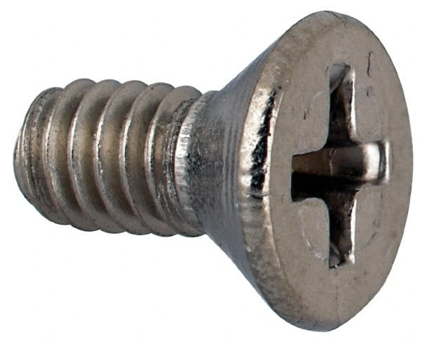Value Collection - #8-32 UNC, 3/8" OAL Phillips Drive Machine Screw - Flat Head, Grade 316 Stainless Steel, Uncoated, Without Washer - Exact Tooling