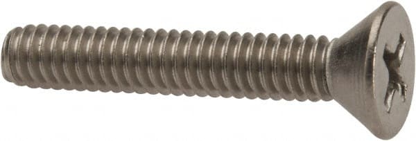 Value Collection - #8-32 UNC, 1" OAL Phillips Drive Machine Screw - Flat Head, Grade 316 Stainless Steel, Uncoated, Without Washer - Exact Tooling