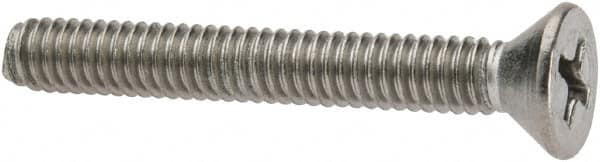 Value Collection - #8-32 UNC, 1-1/4" OAL Phillips Drive Machine Screw - Flat Head, Grade 316 Stainless Steel, Uncoated, Without Washer - Exact Tooling