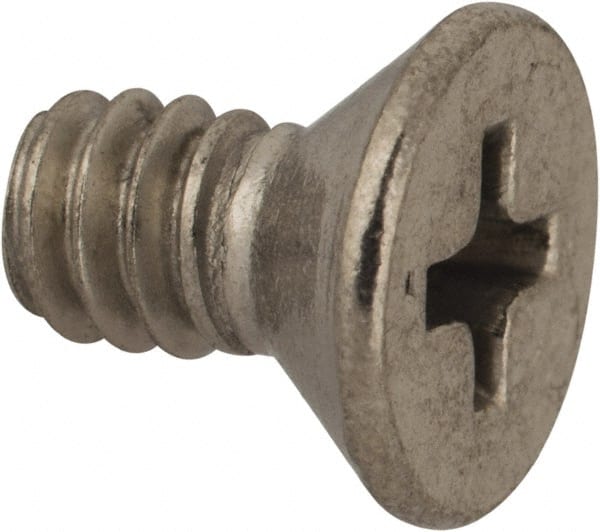 Value Collection - #10-24 UNC, 3/8" OAL Phillips Drive Machine Screw - Flat Head, Grade 316 Stainless Steel, Uncoated, Without Washer - Exact Tooling