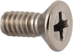 Value Collection - #10-24 UNC, 1/2" OAL Phillips Drive Machine Screw - Flat Head, Grade 316 Stainless Steel, Uncoated, Without Washer - Exact Tooling