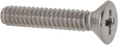 Value Collection - #10-24 UNC, 1" OAL Phillips Drive Machine Screw - Flat Head, Grade 316 Stainless Steel, Uncoated, Without Washer - Exact Tooling