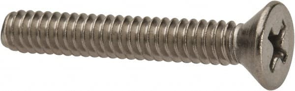 Value Collection - #10-24 UNC, 1-1/4" OAL Phillips Drive Machine Screw - Flat Head, Grade 316 Stainless Steel, Uncoated, Without Washer - Exact Tooling