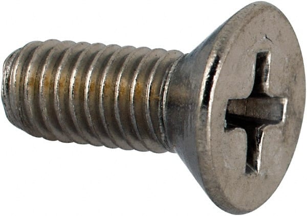 Value Collection - #10-32 UNF, 1/2" OAL Phillips Drive Machine Screw - Flat Head, Grade 316 Stainless Steel, Uncoated, Without Washer - Exact Tooling