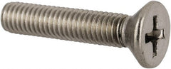 Value Collection - #10-32 UNF, 1" OAL Phillips Drive Machine Screw - Flat Head, Grade 316 Stainless Steel, Uncoated, Without Washer - Exact Tooling