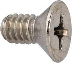 Value Collection - 1/4-20 UNC, 1/2" OAL Phillips Drive Machine Screw - Flat Head, Grade 316 Stainless Steel, Uncoated, Without Washer - Exact Tooling