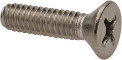 Value Collection - 1/4-20 UNC, 1" OAL Phillips Drive Machine Screw - Flat Head, Grade 316 Stainless Steel, Uncoated, Without Washer - Exact Tooling