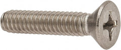 Value Collection - 1/4-20 UNC, 1-1/4" OAL Phillips Drive Machine Screw - Flat Head, Grade 316 Stainless Steel, Uncoated, Without Washer - Exact Tooling